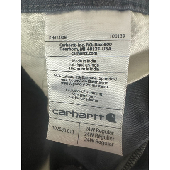 Carhartt Coal Loose Fit Crawford Rugged Flex Pants 102080 011 Women's Size 24W - Picture 5 of 12